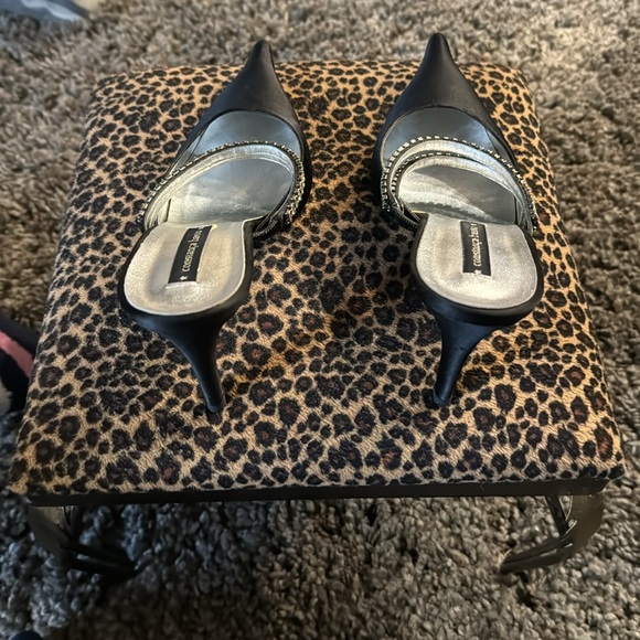 Constanca Basto Blk Satin Mules Size 39, Lightly worn, protective bag, orig box. - Picture 2 of 7